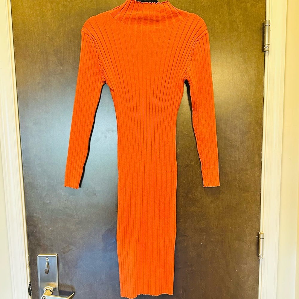 MEROKEETY Ribbed Knit Midi Dress - Picture 2 of 5